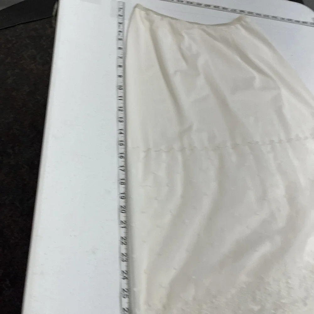 Vintage Sheer White Satin Skirt Embroidered Midi Fairy Romantic Feminine Cottage